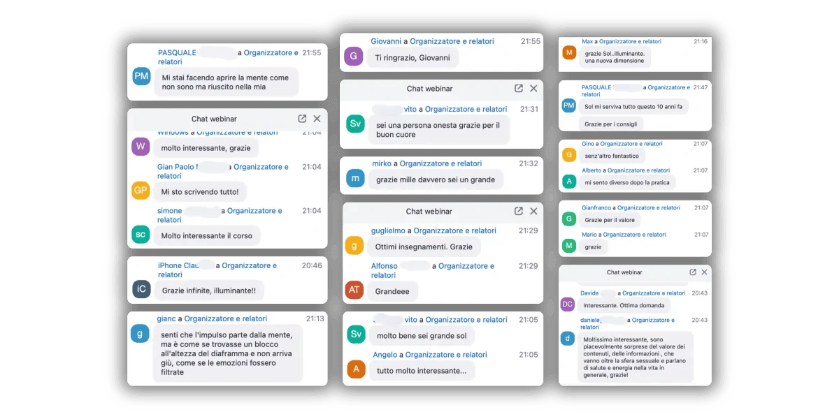 Recensioni e messaggi dei partecipanti della prima edizione